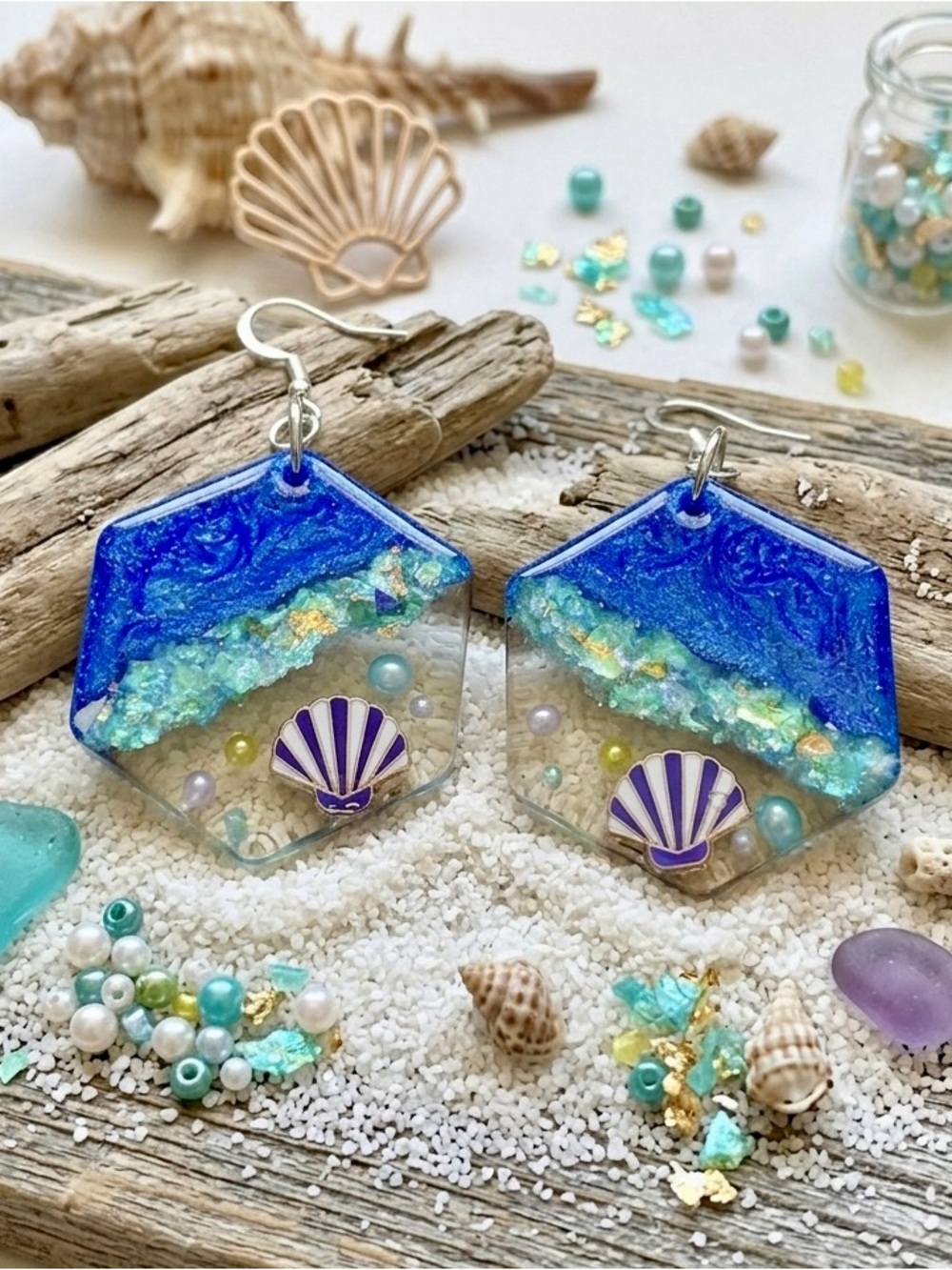 Handmade Tropical Shoreline Earrings